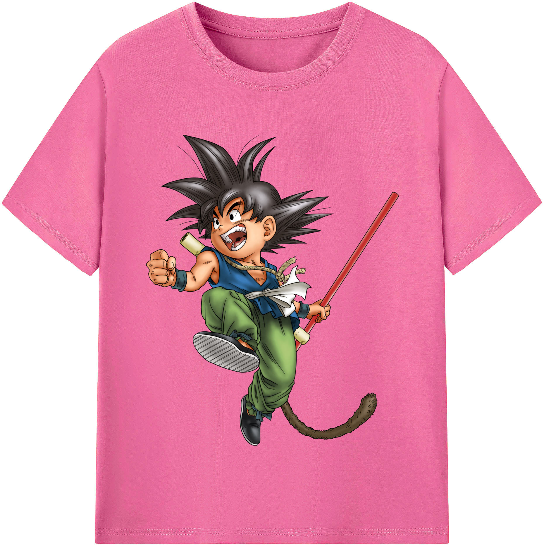 （画像用） ドラゴンボール 孫悟空（そん ごくう）Son Goku カカロット DRAGON BALL Kakarotto レディースカジュアルプリントTシャツ（綿100％）